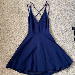 Navy Blue Cross-backed Dress